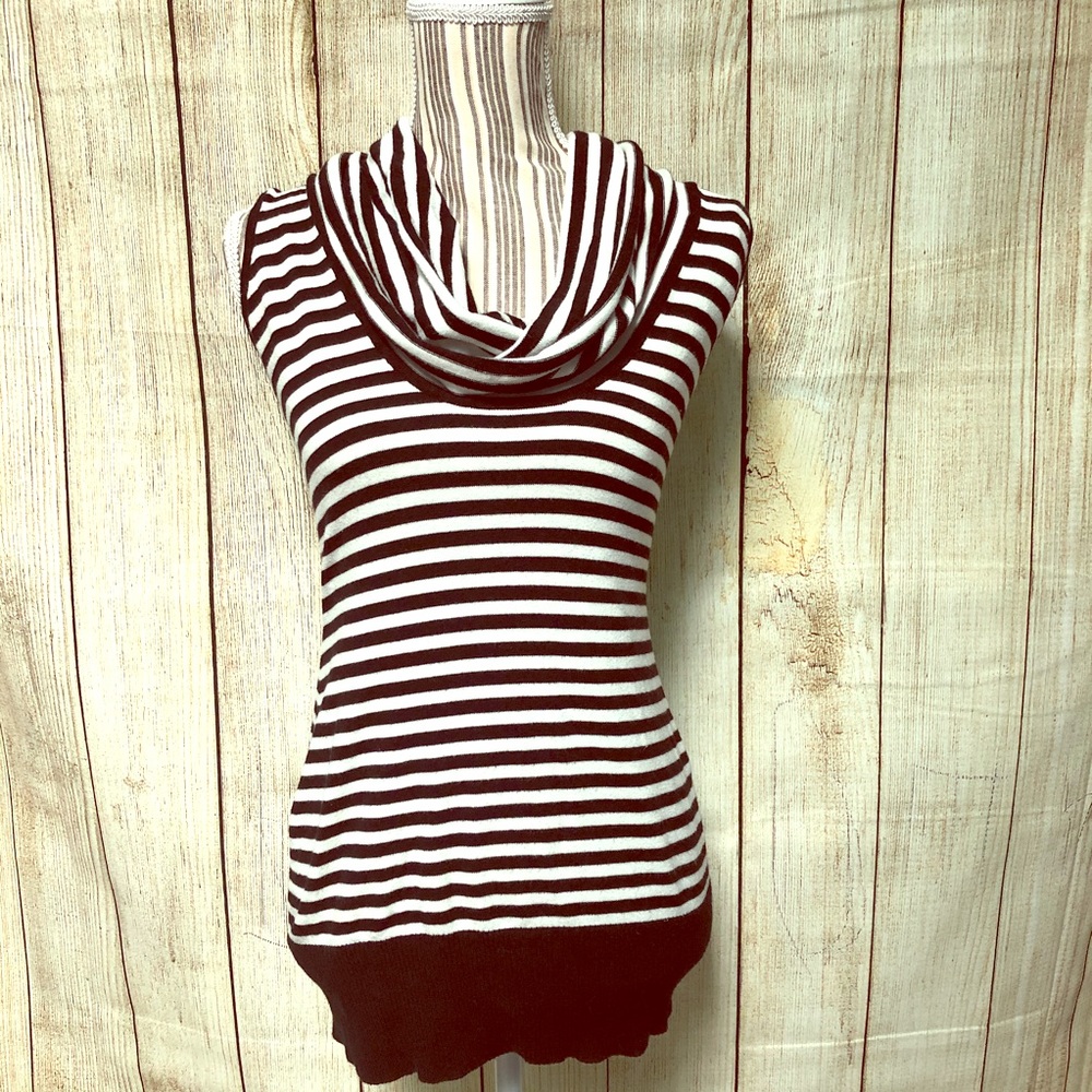 Black & White Striped Casual Razor Back